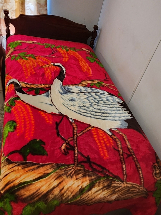 Other - Vintage 88"x72" Reversible Korean Crane Mink Blanket From The 1960s and 1970s
